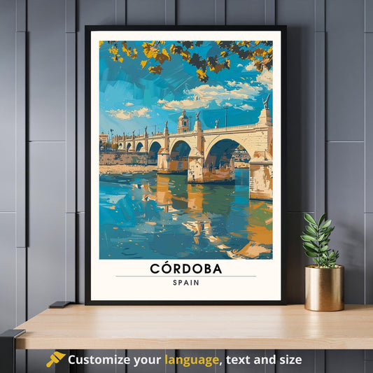 Affiche Cordoue | Impression Cordoue, Espagne | Impression de voyage Espagne - Pont romain de Cordoue