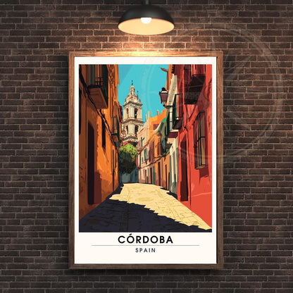 Affiche Cordoue | Impression Cordoue, Espagne | Impression de voyage Espagne - Rues de Cordoue