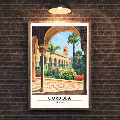 Affiche Cordoue | Impression Cordoue, Espagne | Impression de voyage Espagne - Alcázar de Cordoue