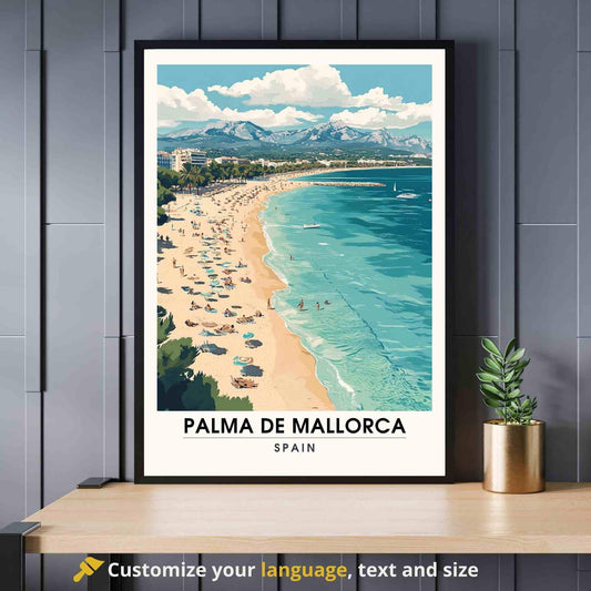 Affiche Palma de Majorque | Impression de voyage Palma de Majorque, Espagne - Affiche Majorque