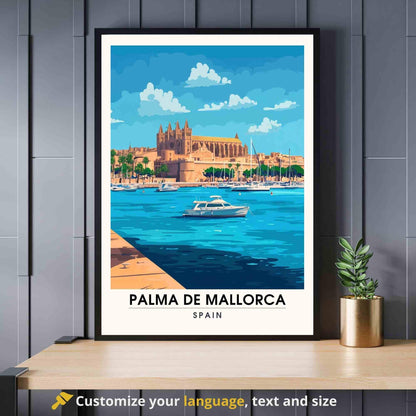 Affiche Palma de Majorque | Impression Palma de Majorque, Espagne - Affiche de voyage Majorque