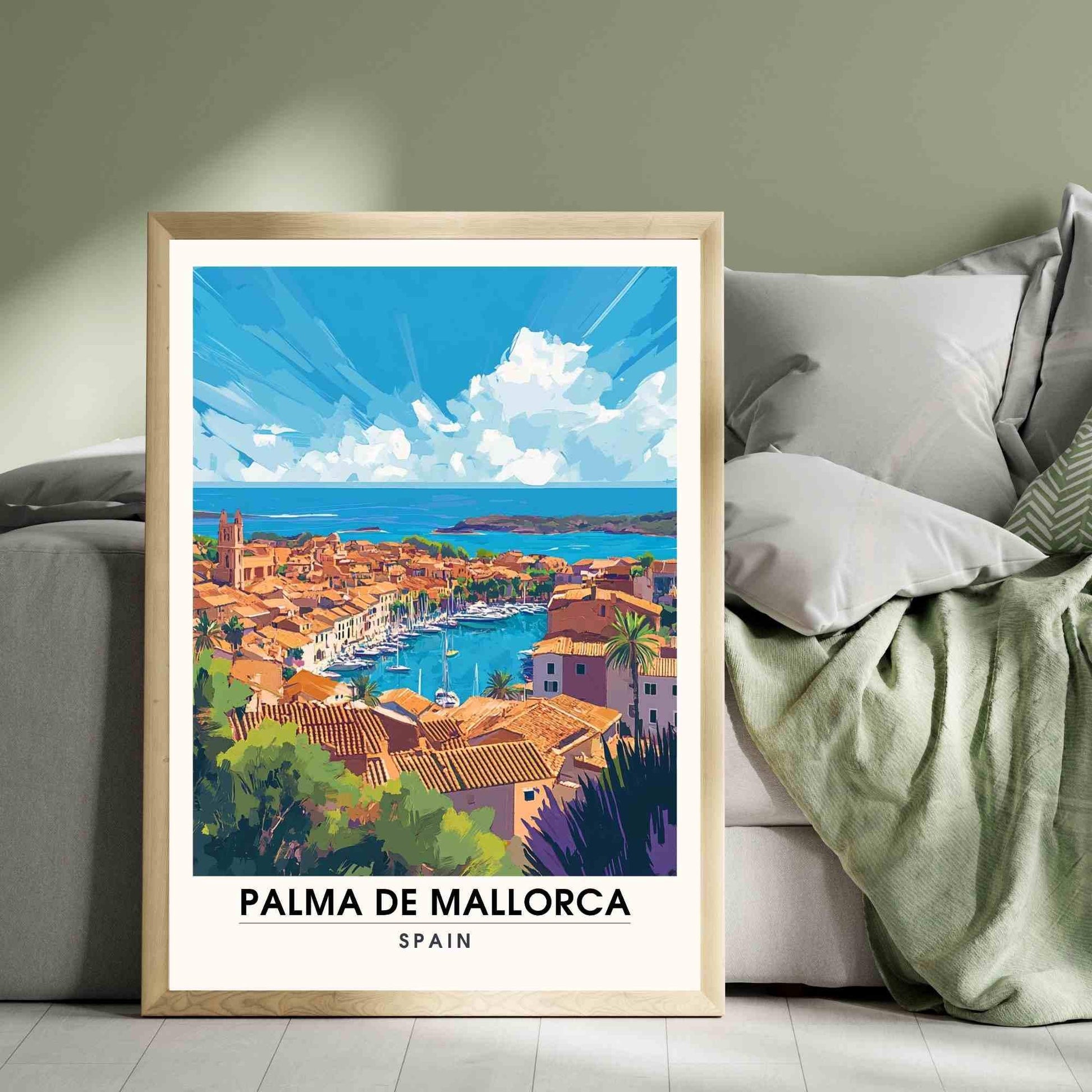 Affiche Palma de Majorque | Impression Palma de Majorque, Espagne - Affiche Majorque vue de ciel