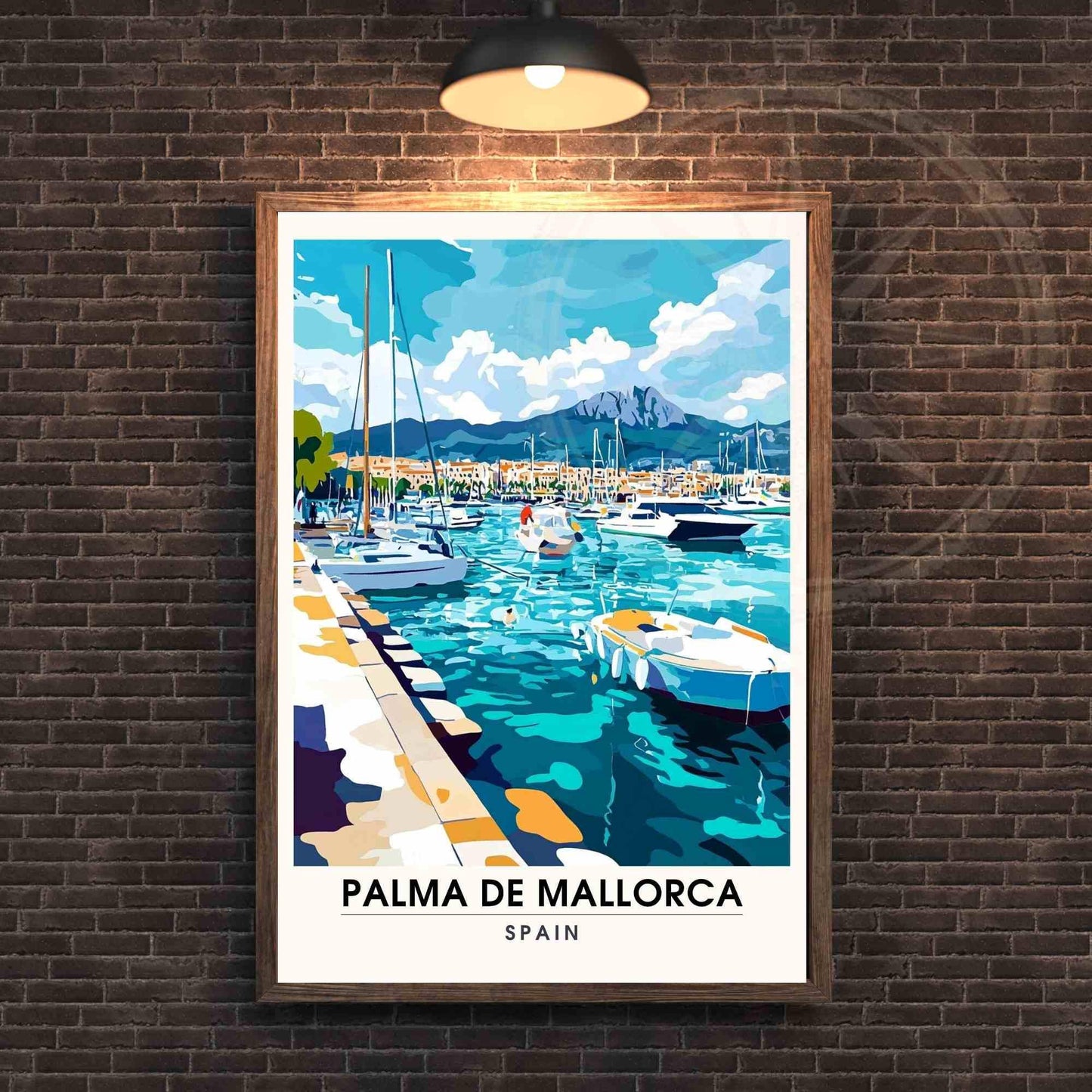 Affiche Palma de Majorque | Impression Palma de Majorque, Espagne - Affiche Majorque - Vue sur port