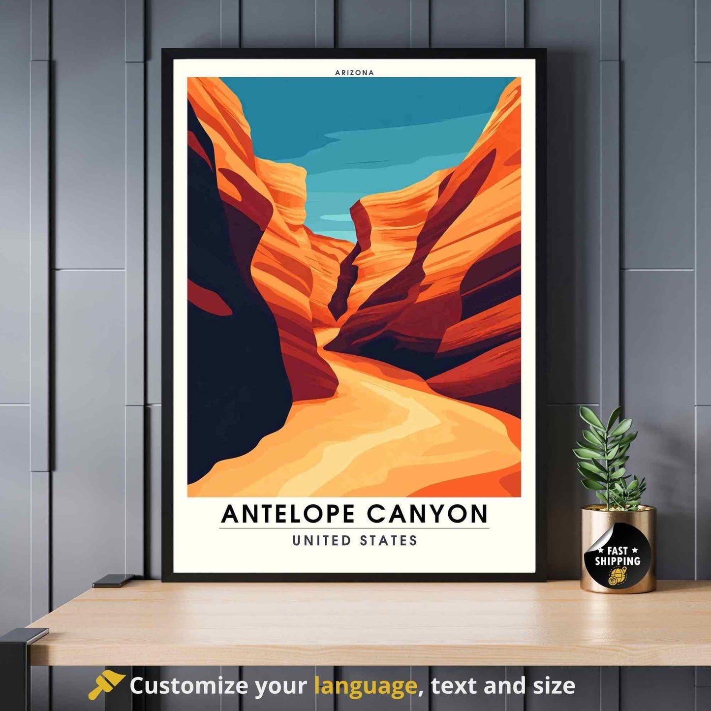 Impression Antelope Canyon | Affiche de voyage Antelope Canyon, Arizona