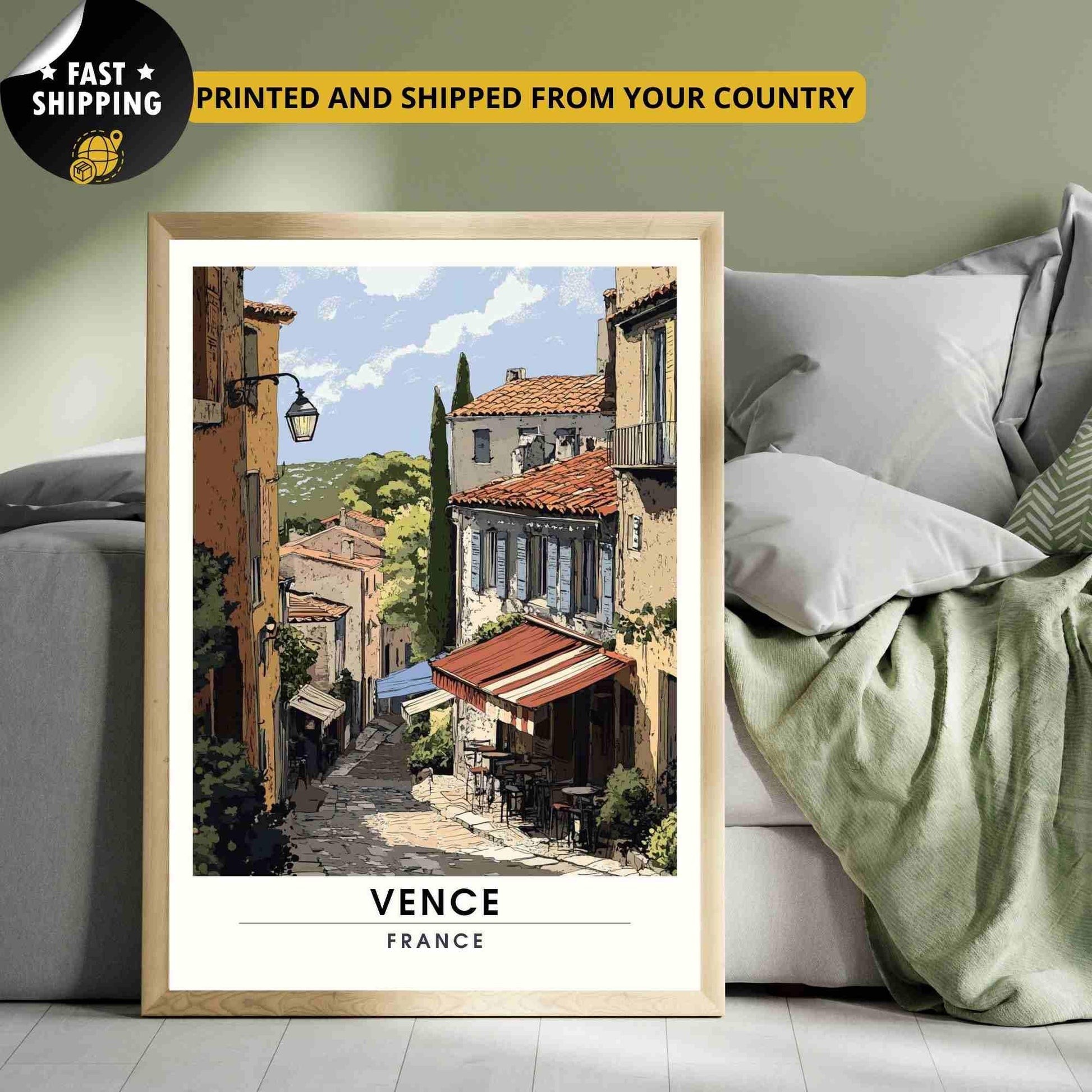 Affiche Vence - Impression de voyage Vence - Alpes-Maritimes, France