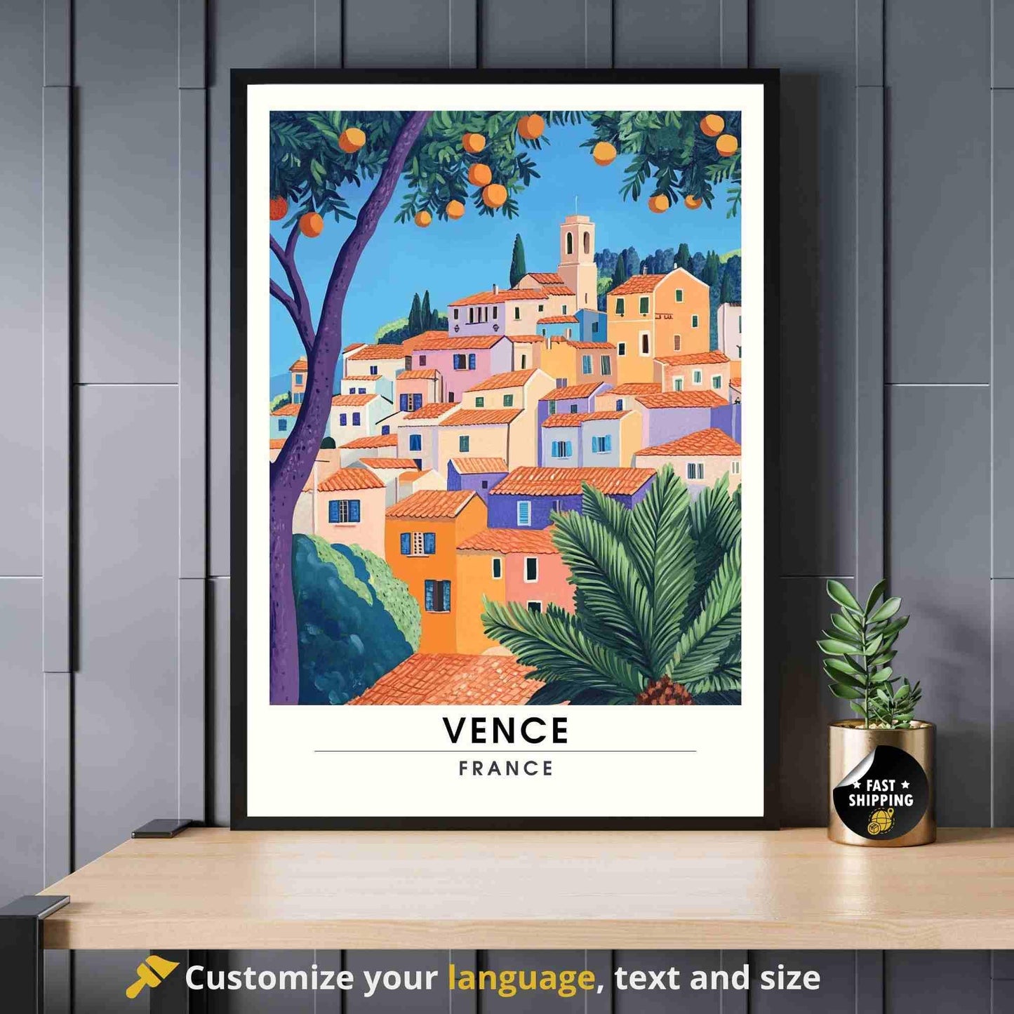 Affiche Vence - Impression Vence - Alpes-Maritimes, France