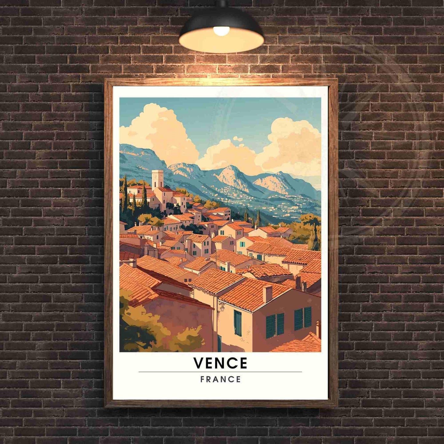 Affiche Vence - Impression Vence - Alpes-Maritimes - Affiche de voyage France