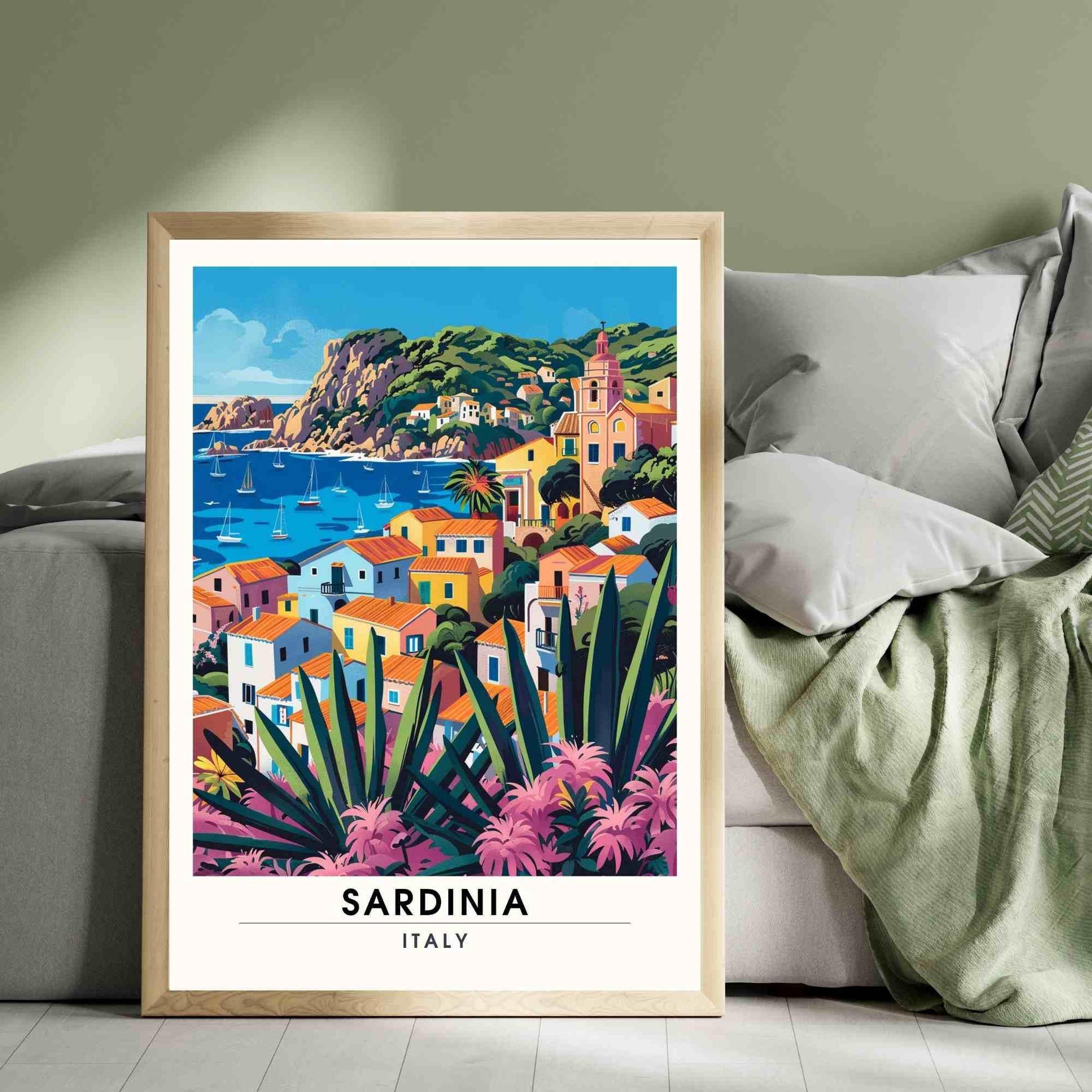 Affiche Sardaigne | Impression Sardaigne, Italie | Impression de voyage Italie