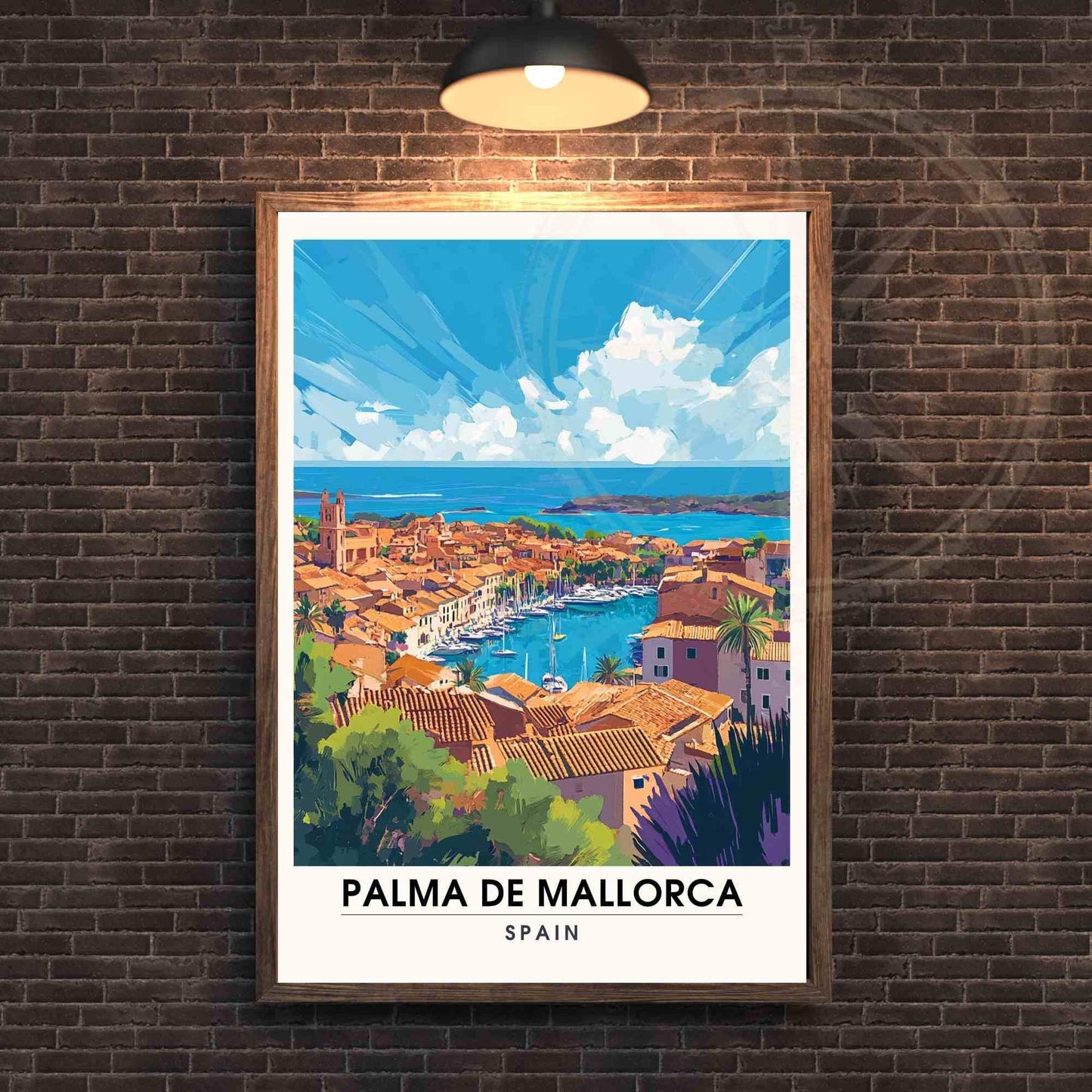 Affiche Palma de Majorque | Impression Palma de Majorque, Espagne - Affiche Majorque vue de ciel