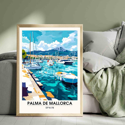 Affiche Palma de Majorque | Impression Palma de Majorque, Espagne - Affiche Majorque - Vue sur port