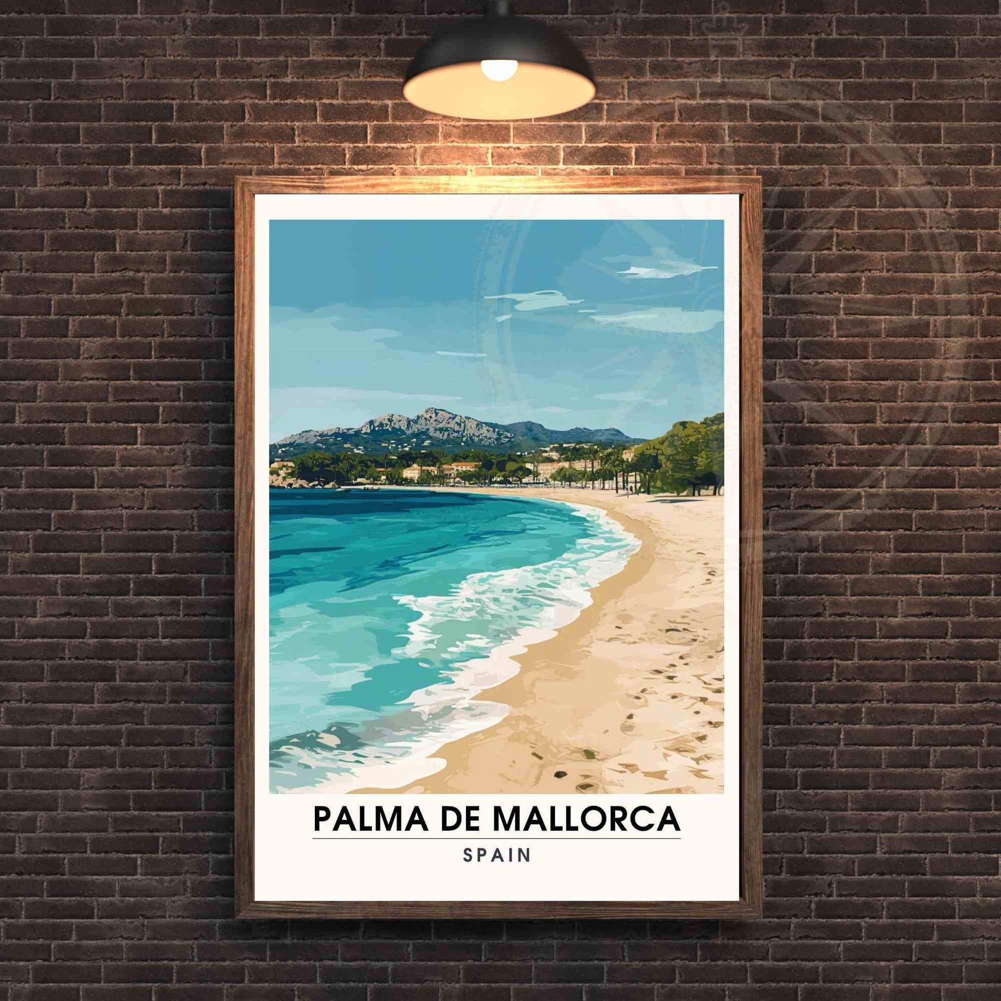 Affiche Palma de Majorque | Impression Palma de Majorque, Espagne - Affiche Majorque - Plage de Palma de Majorque