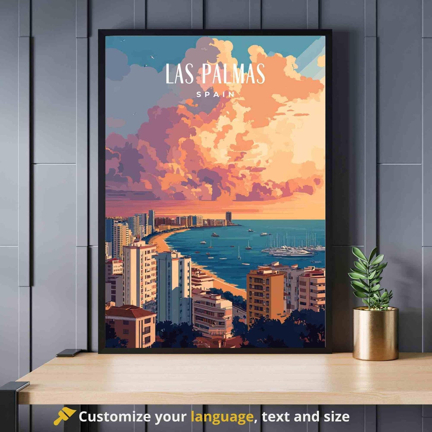 Affiche Las Palmas | Impression Las Palmas au coucher de soleil