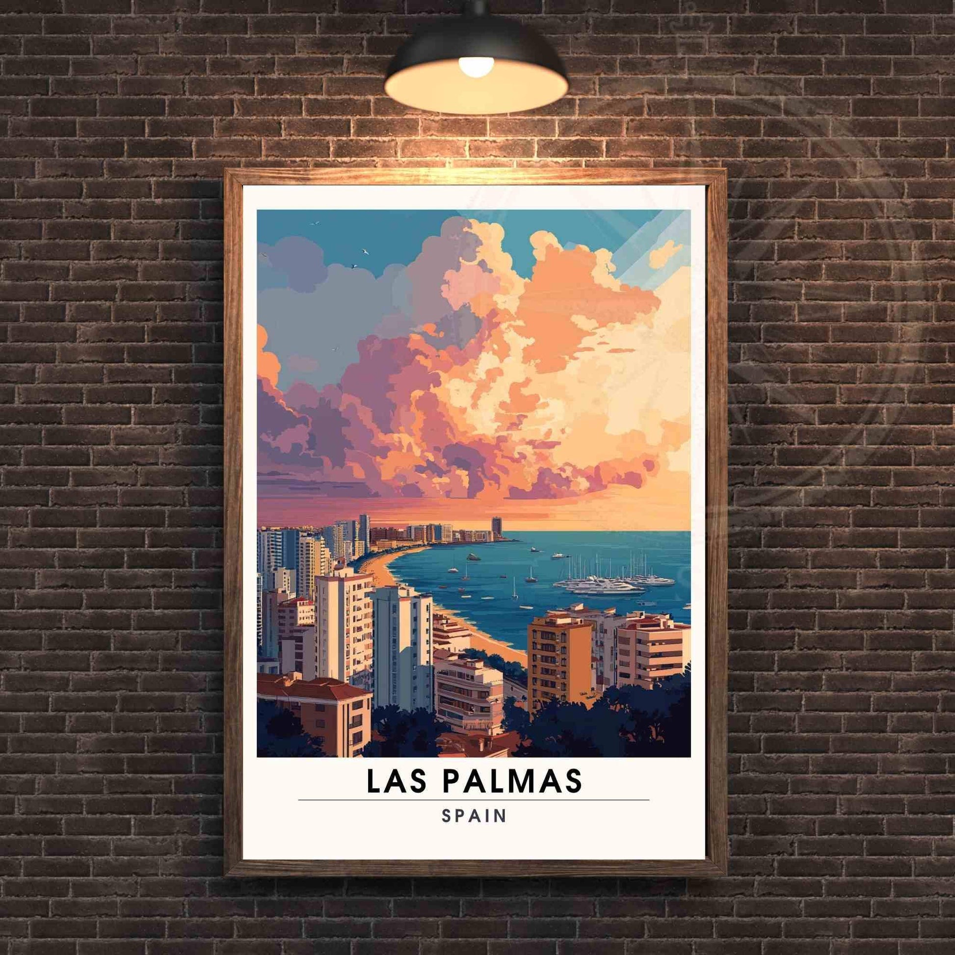 Affiche Las Palmas | Impression de voyage Las Palmas au coucher de soleil