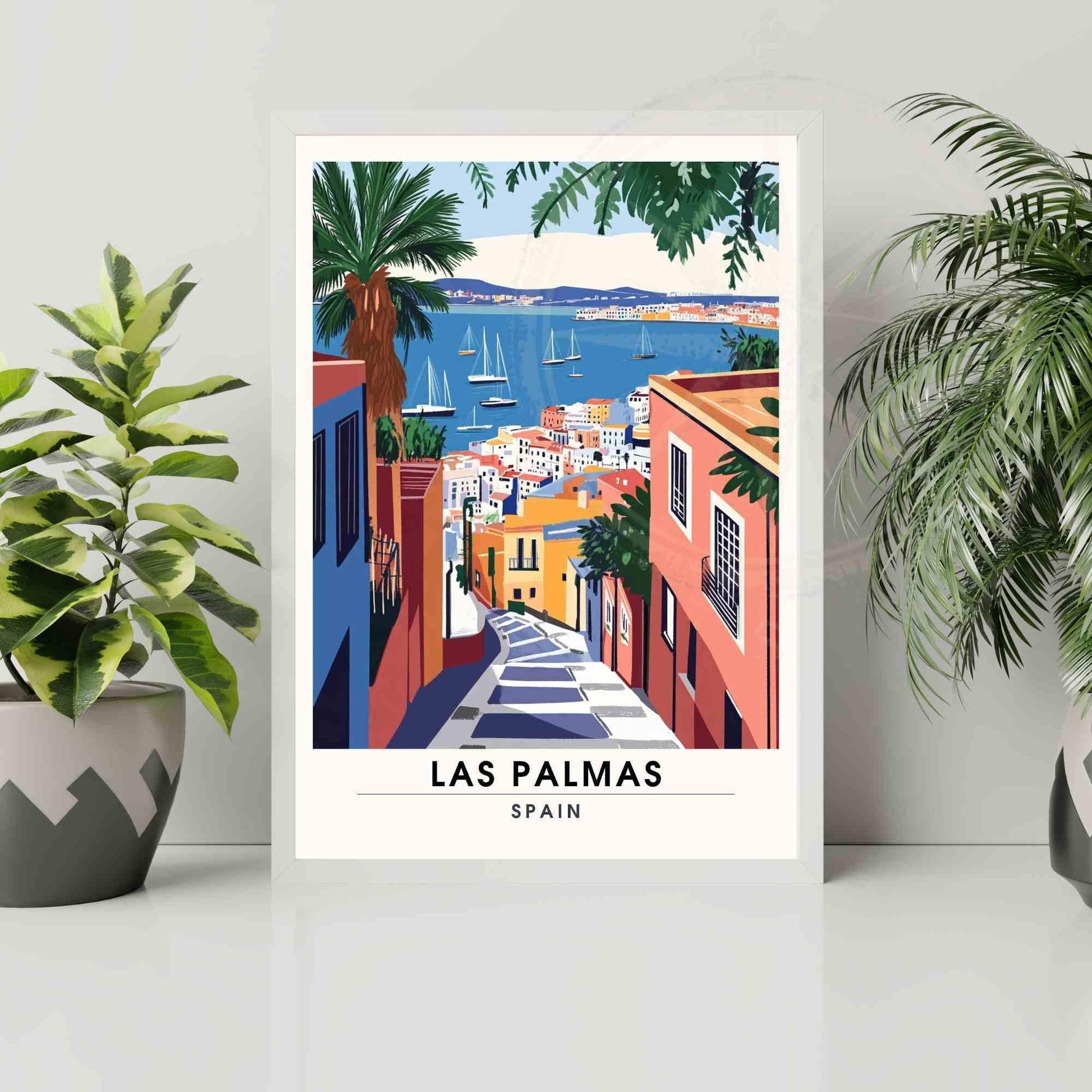 Affiche Las Palmas | Impression Las Palmas - Vue depuis les rue de la ville