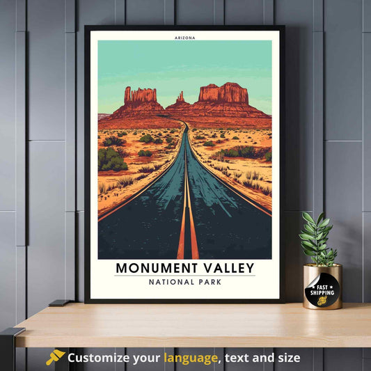 Impression Monument Valley | Affiche de voyage Monument Valley, Arizona