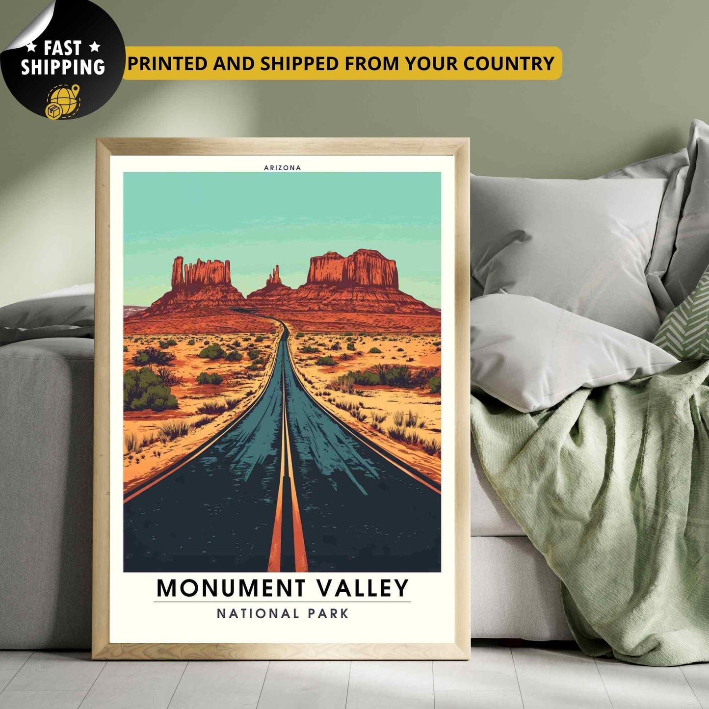 Impression Monument Valley | Affiche de voyage Monument Valley, Arizona