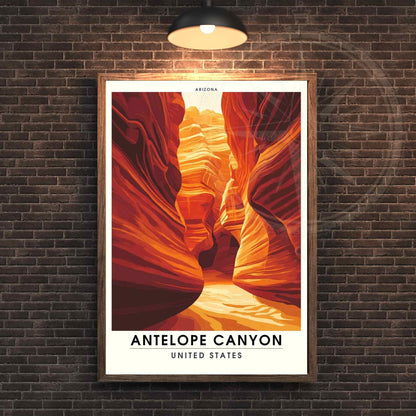 Impression Antelope Canyon | Affiche de voyage Antelope Canyon, Arizona