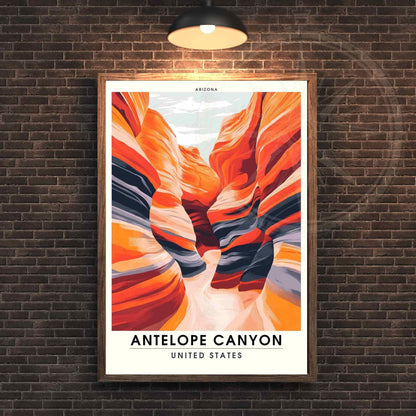 Impression Antelope Canyon | Affiche de voyage Antelope Canyon, Arizona USA