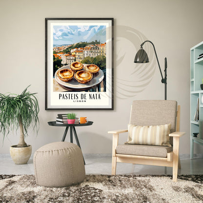 Kitchen Poster | Pasteis de Nata Poster | Lisbon Poster | Travel Souvenir | Gift Idea | Portugal Travel Print
