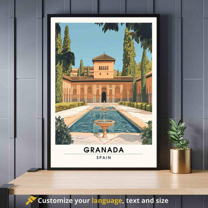 Affiche Grenade | Impression Grenade, Espagne - Affiche Alhambra