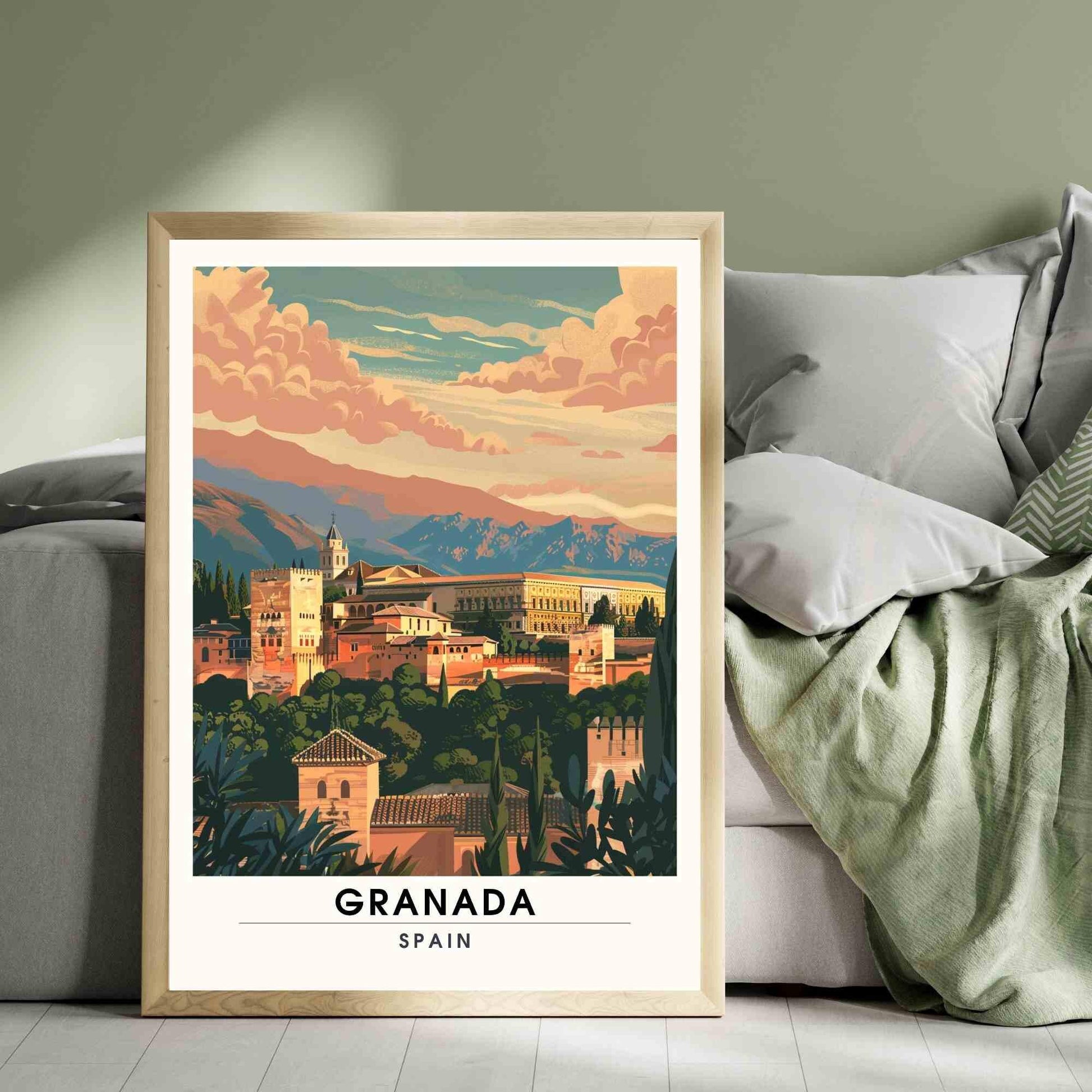 Affiche Grenade | Impression de voyage Grenade, Espagne - Affiche Alhambra