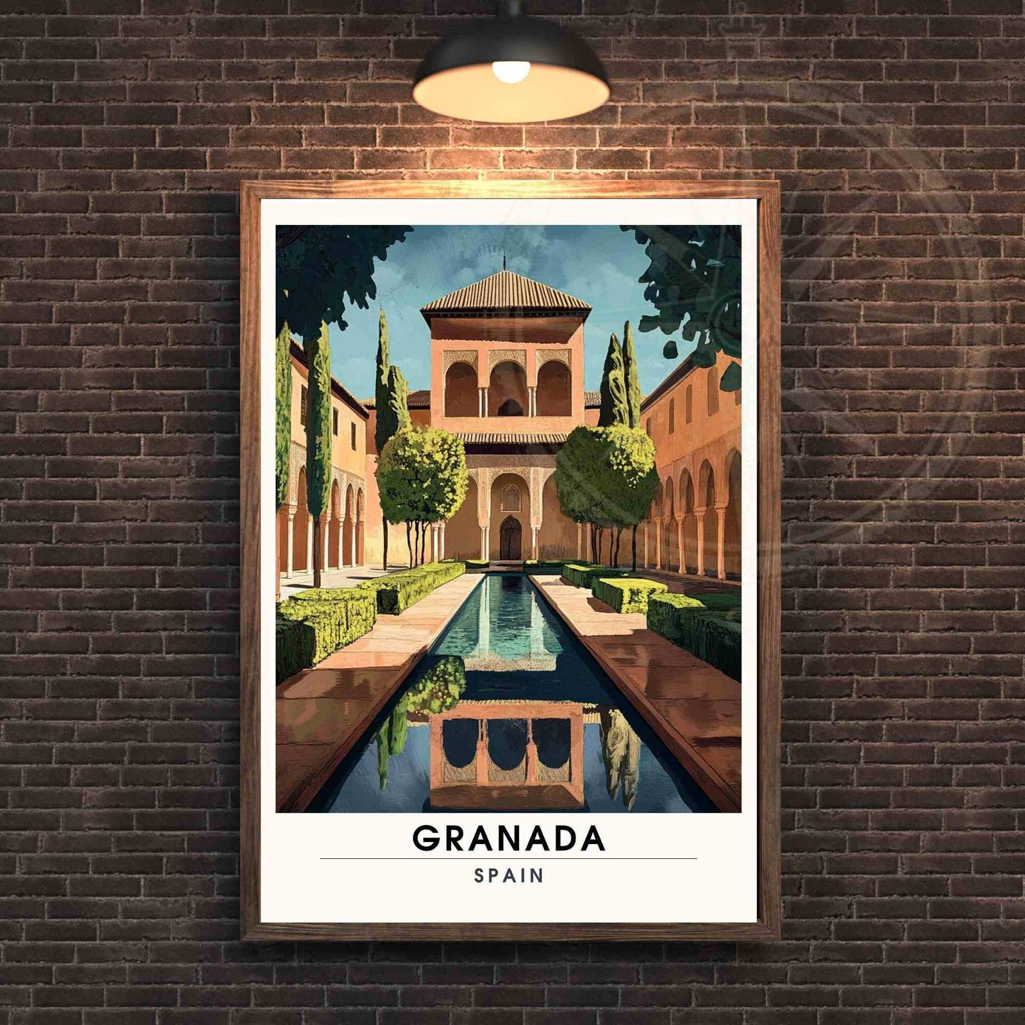 Affiche Grenade | Impression de voyage Grenade, Espagne - Alhambra