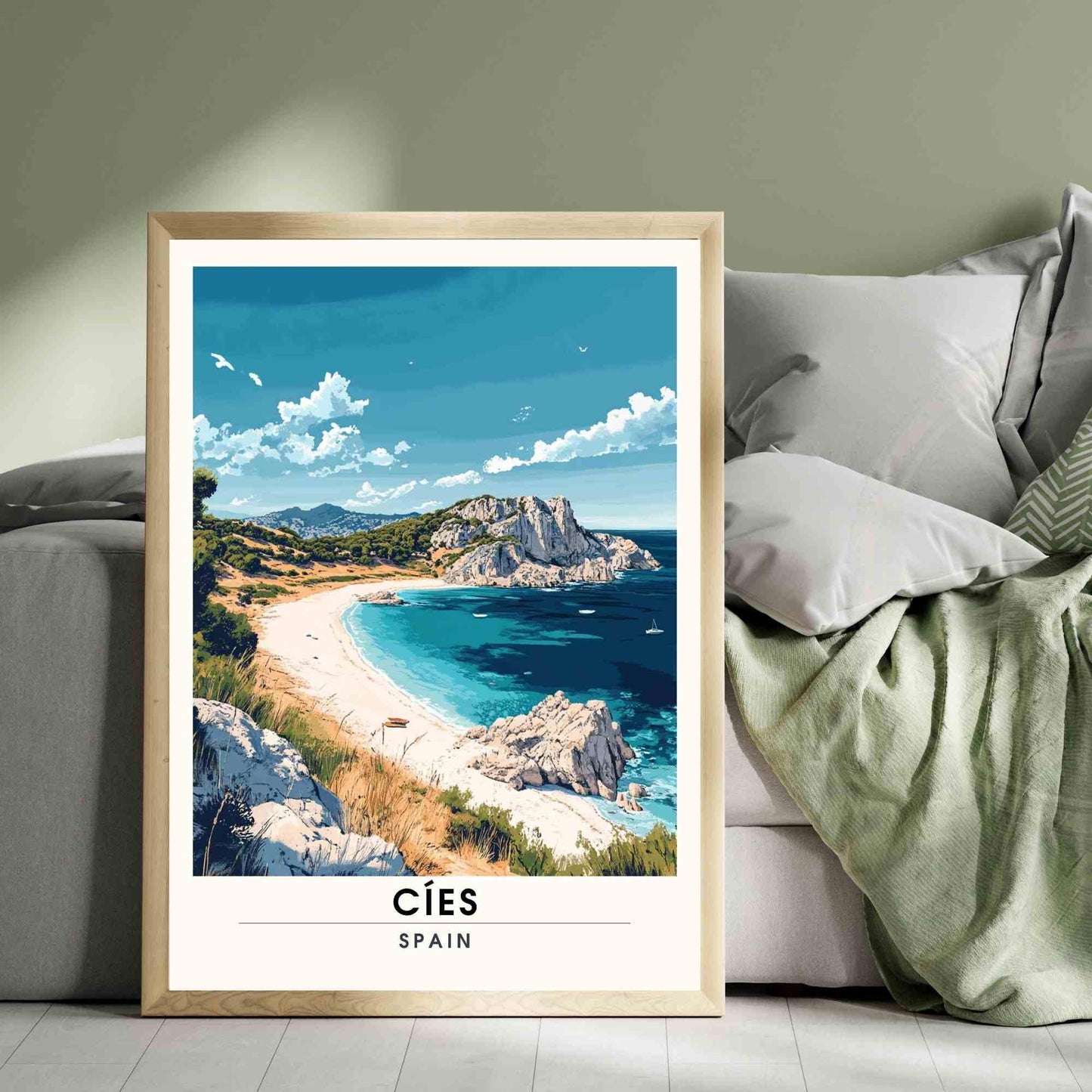 Affiche Îles Cíes, | Impression de voyage Îles Cíes, Espagne