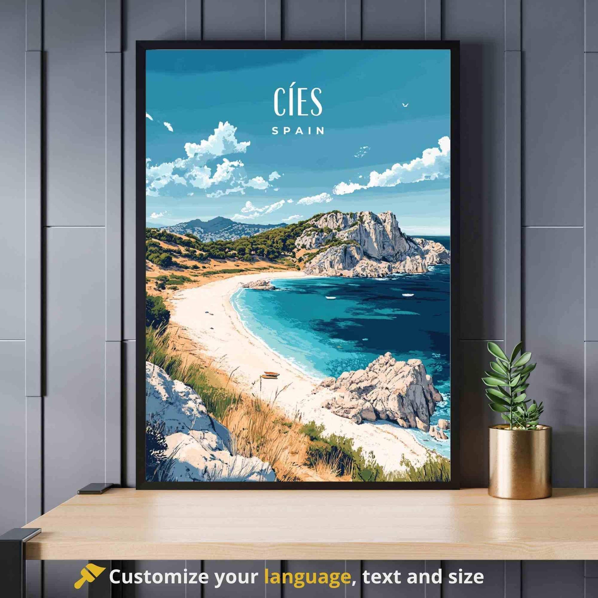 Affiche de voyage Îles Cíes, | Impression Îles Cíes, Espagne