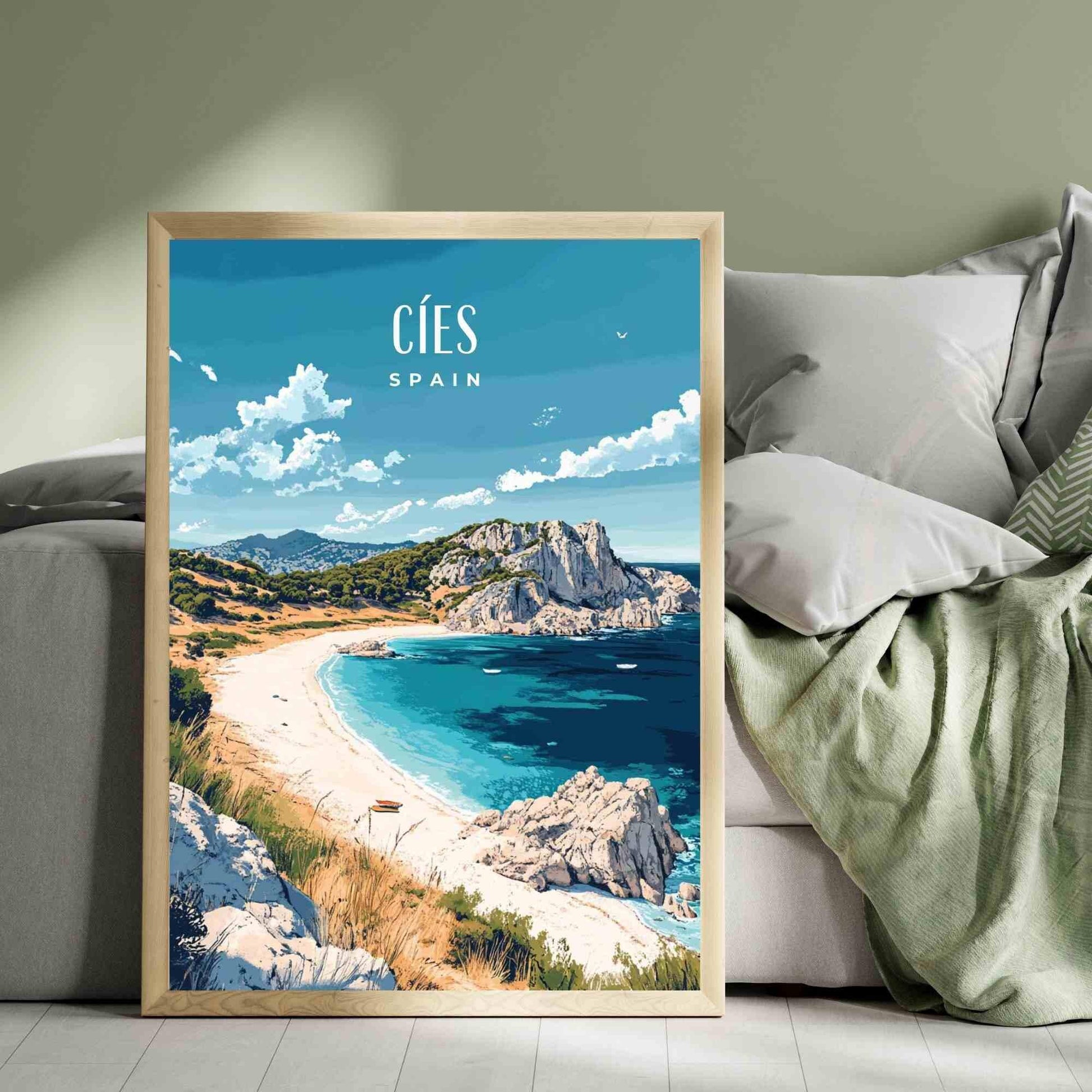 Affiche de voyage Îles Cíes, | Impression Îles Cíes, Espagne