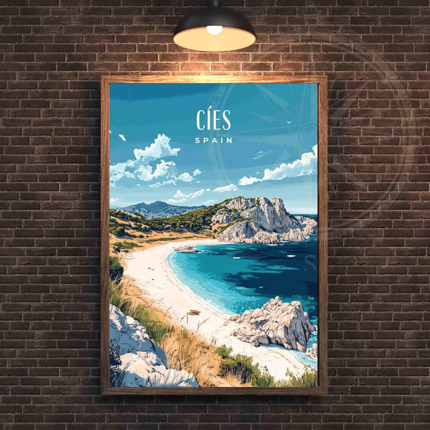 Affiche de voyage Îles Cíes, | Impression Îles Cíes, Espagne