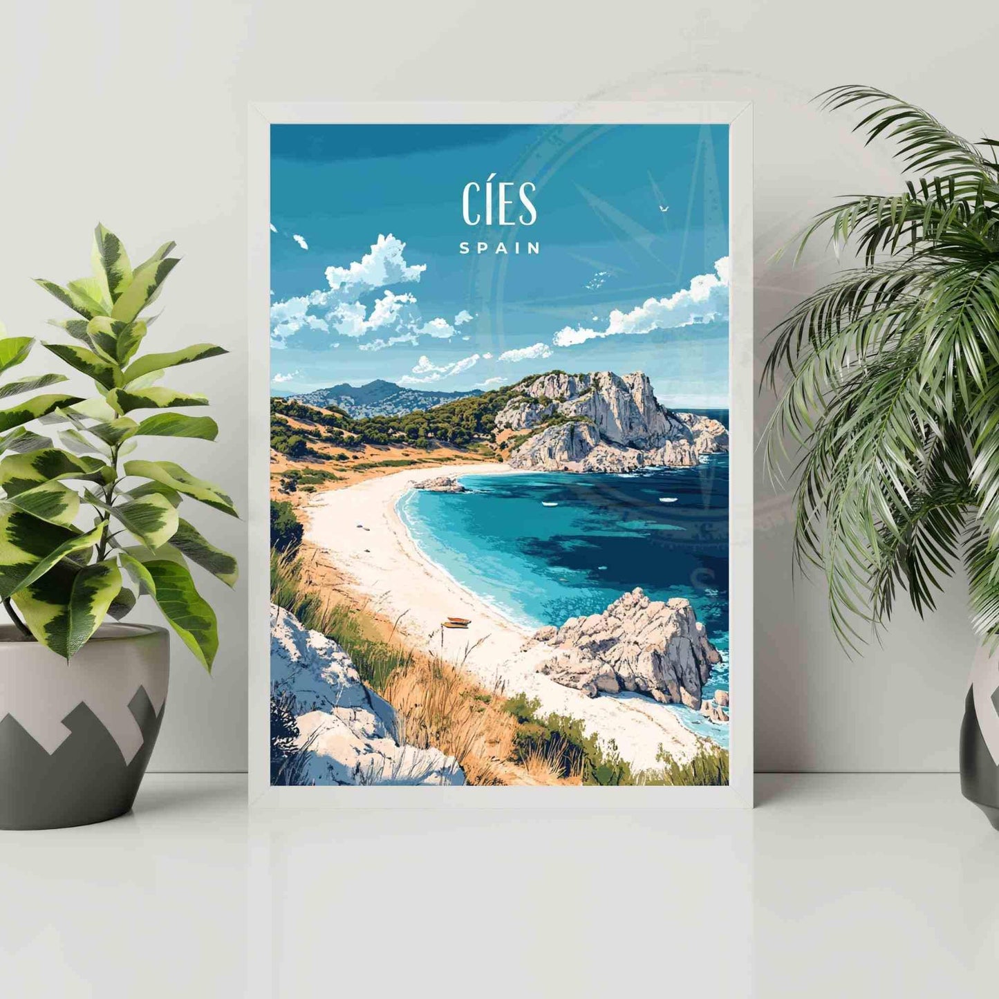 Affiche de voyage Îles Cíes, | Impression Îles Cíes, Espagne