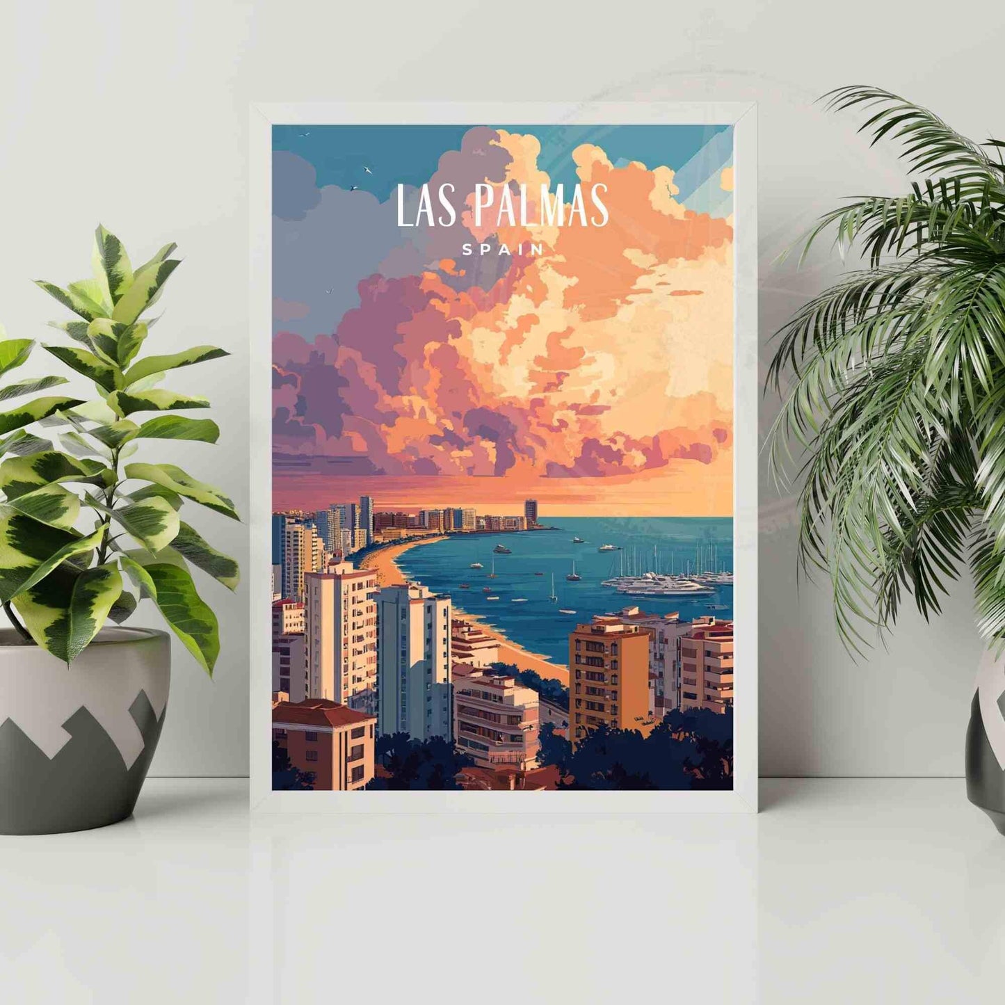 Affiche Las Palmas | Impression Las Palmas au coucher de soleil