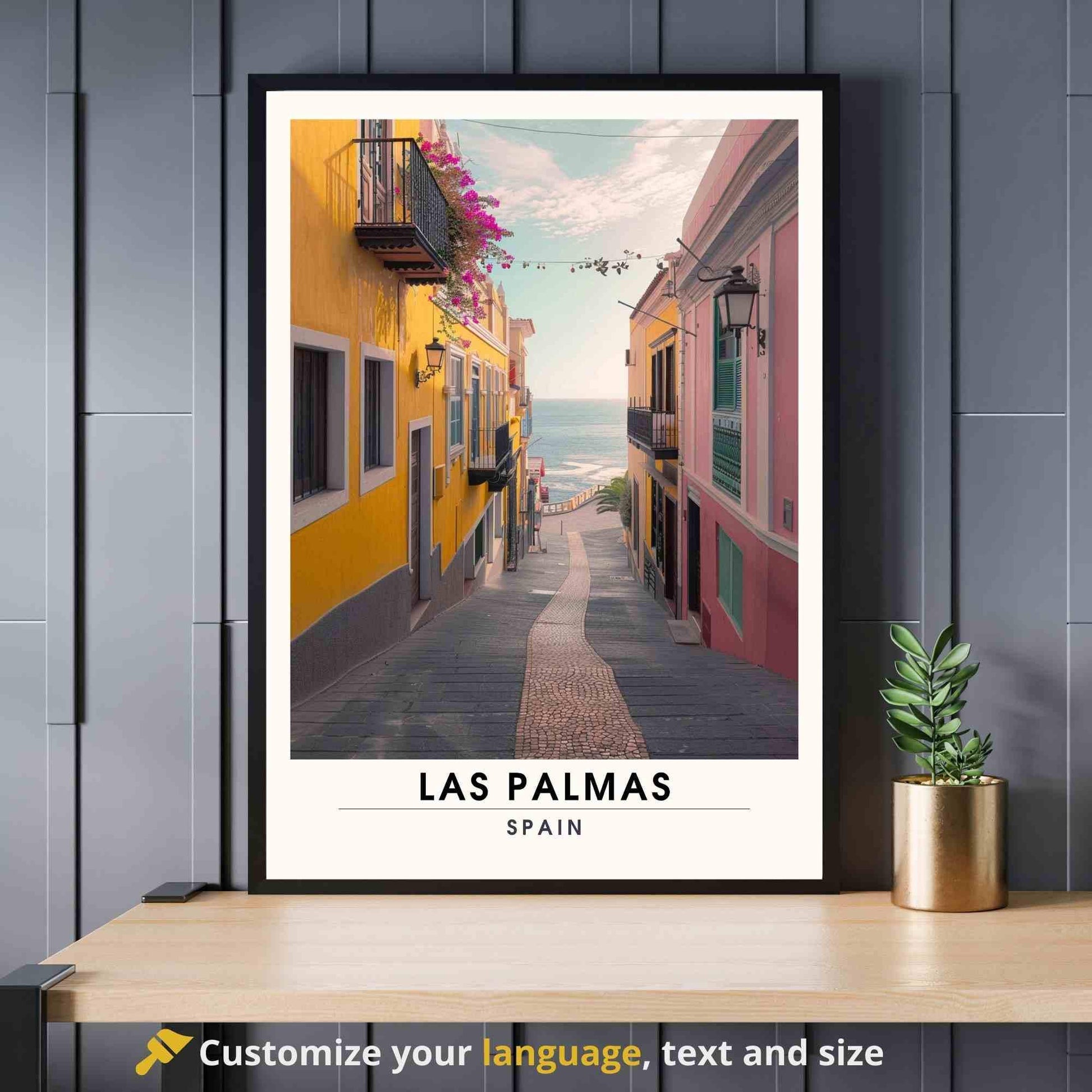 Affiche Las Palmas | Impression Las Palmas vue sur mer