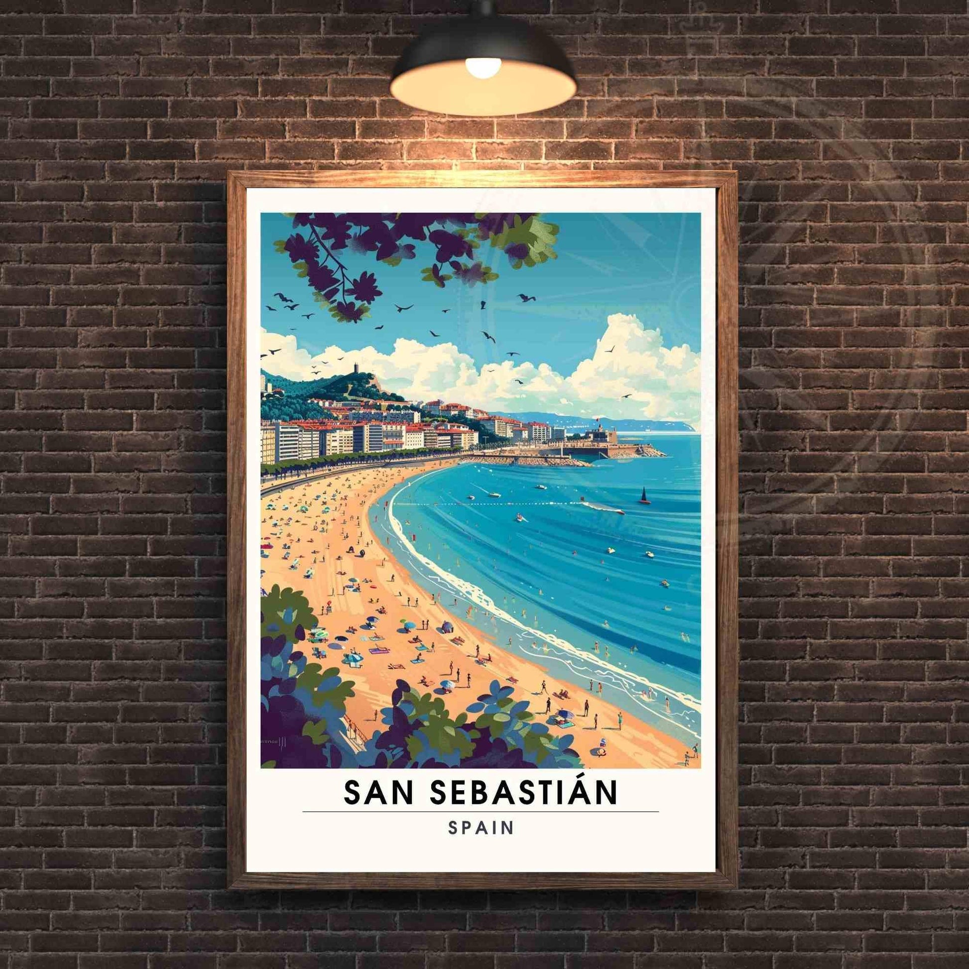 Affiche Saint-Sébastien | Impression Saint-Sébastien, Espagne - Vue sur la plage