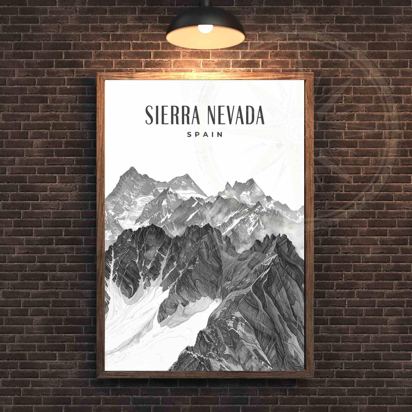 Affiche Sierra Nevada | Impression Sierra Nevada, Espagne - Noir et blanc