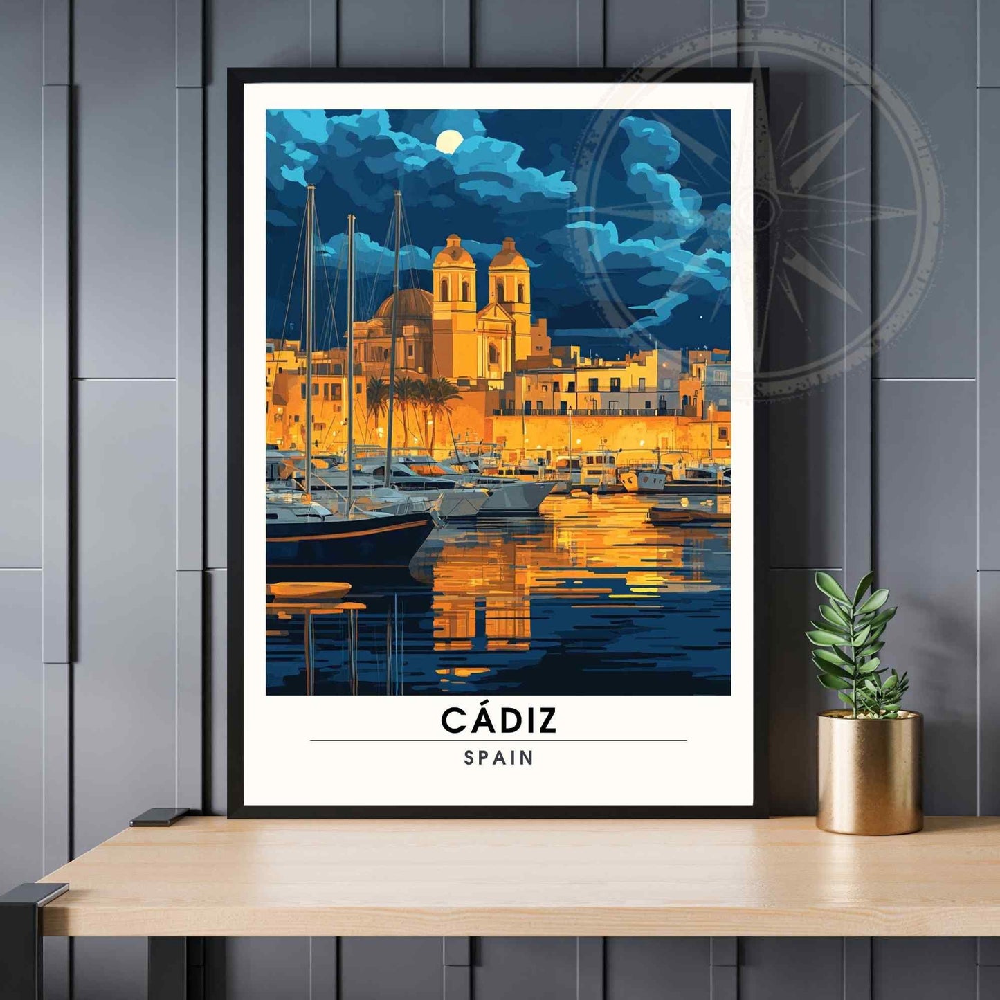 Affiche Cadix | Impression Cadix | Affiche de voyage Andalousie, Espagne