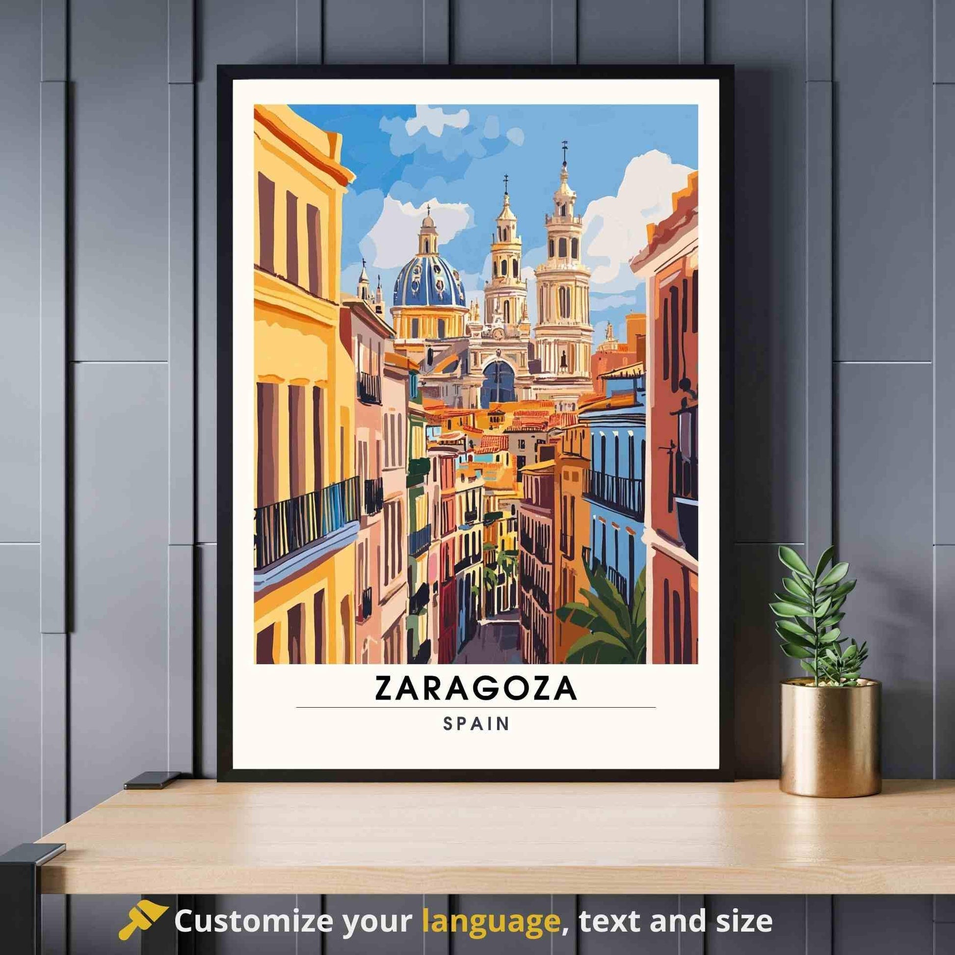 Zaragoza Poster | Zaragoza travel print - Spain