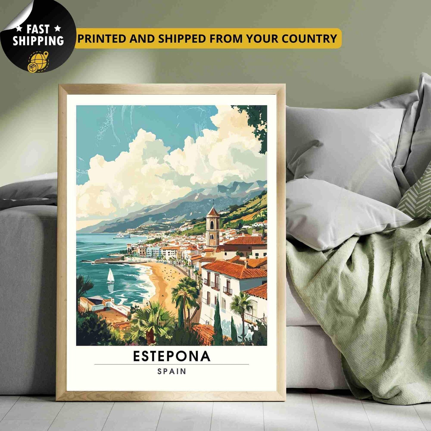 Estepona Poster | Estepona travel print - Spain