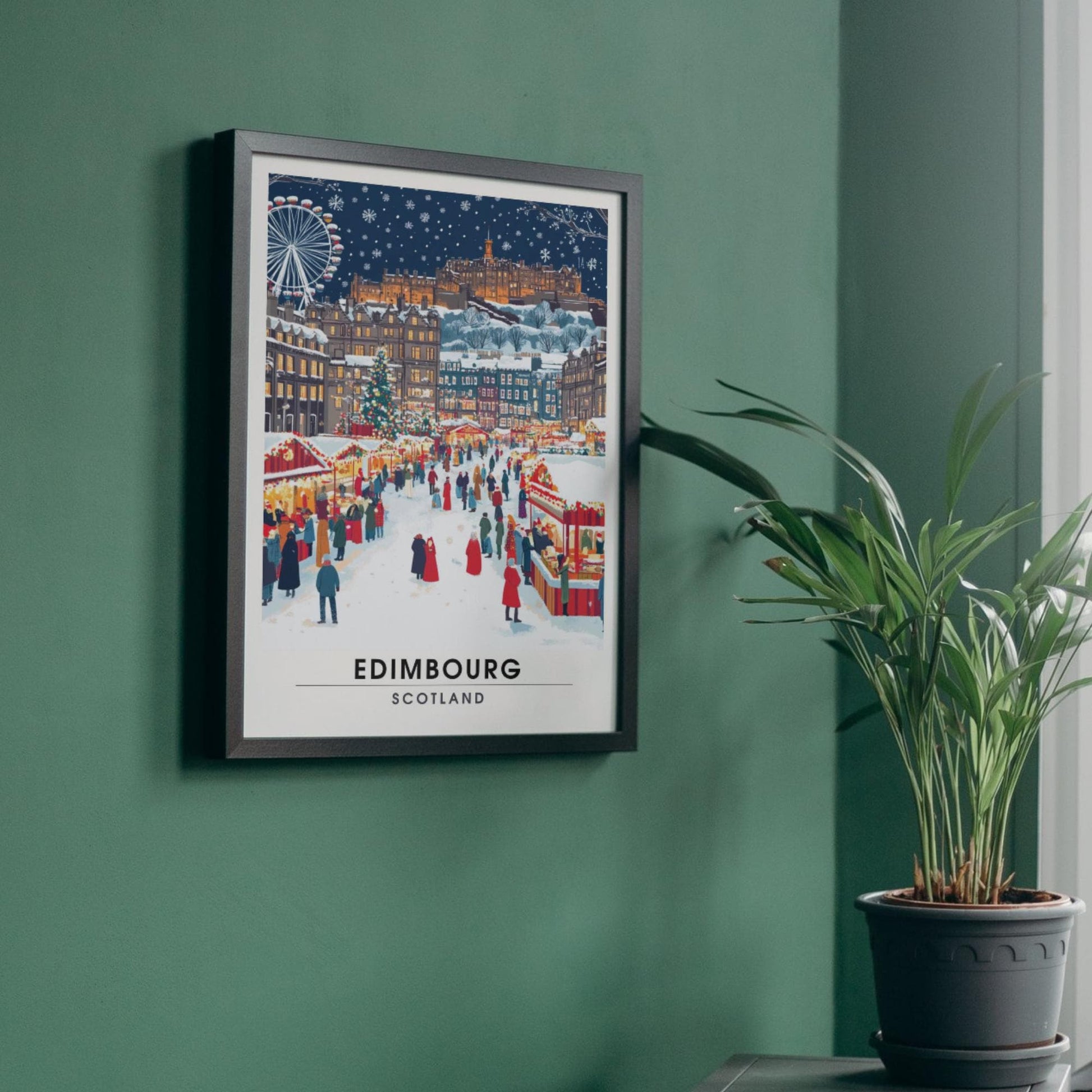 Edinburgh Christmas poster | Edinburgh print - Edinburgh in Christmas