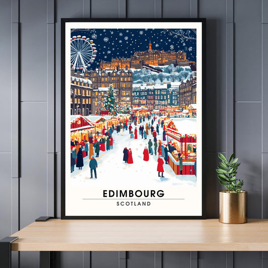 Edinburgh Christmas poster | Edinburgh print - Edinburgh in Christmas