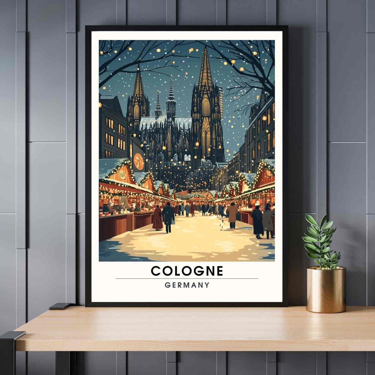 Cologne Christmas poster | Cologne print - Cologne in Christmas