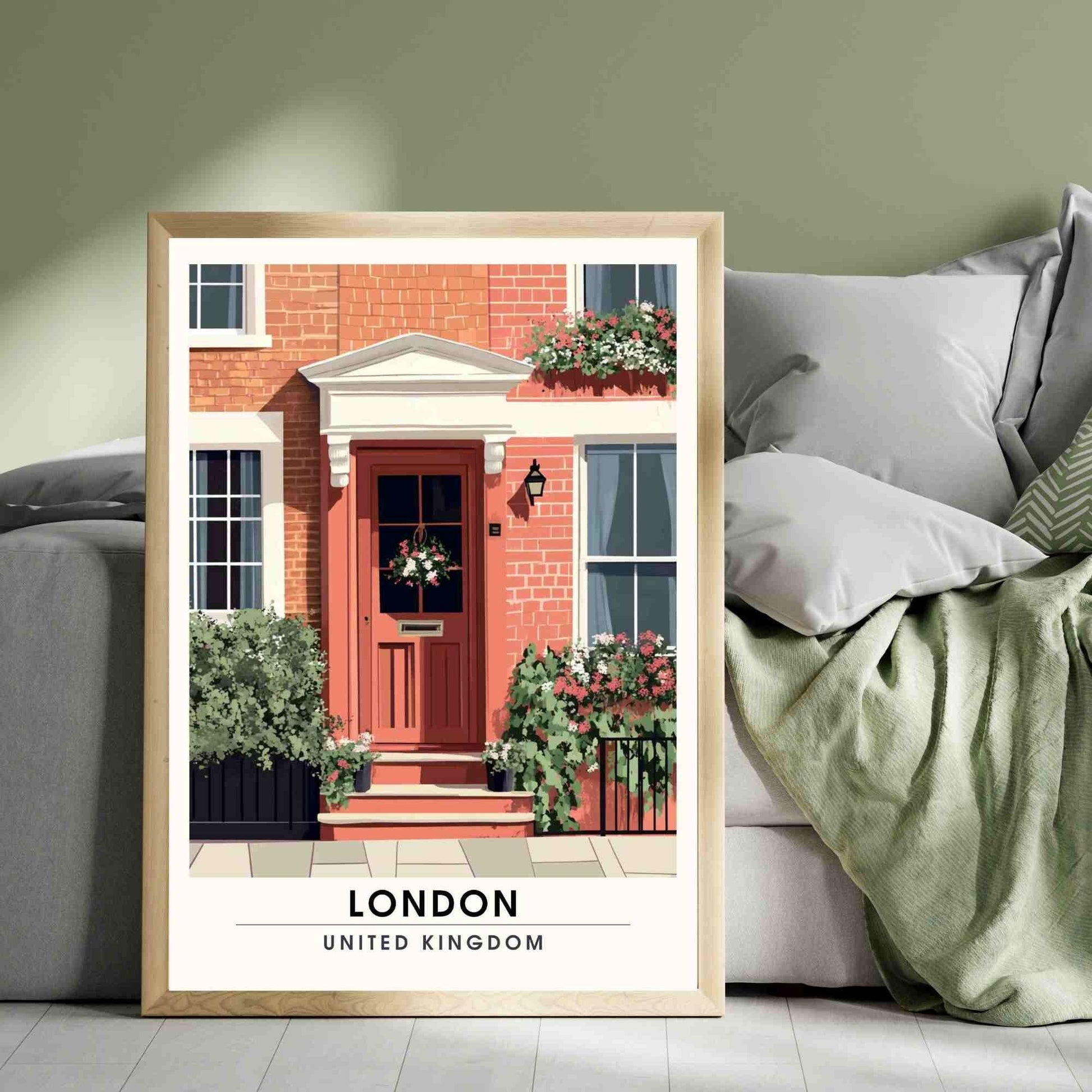 London Poster | London print - façades of the iconic buildings in London