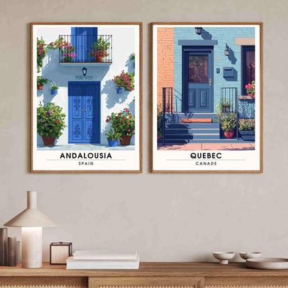 Quebec Poster | Quebec print - façades of Québec