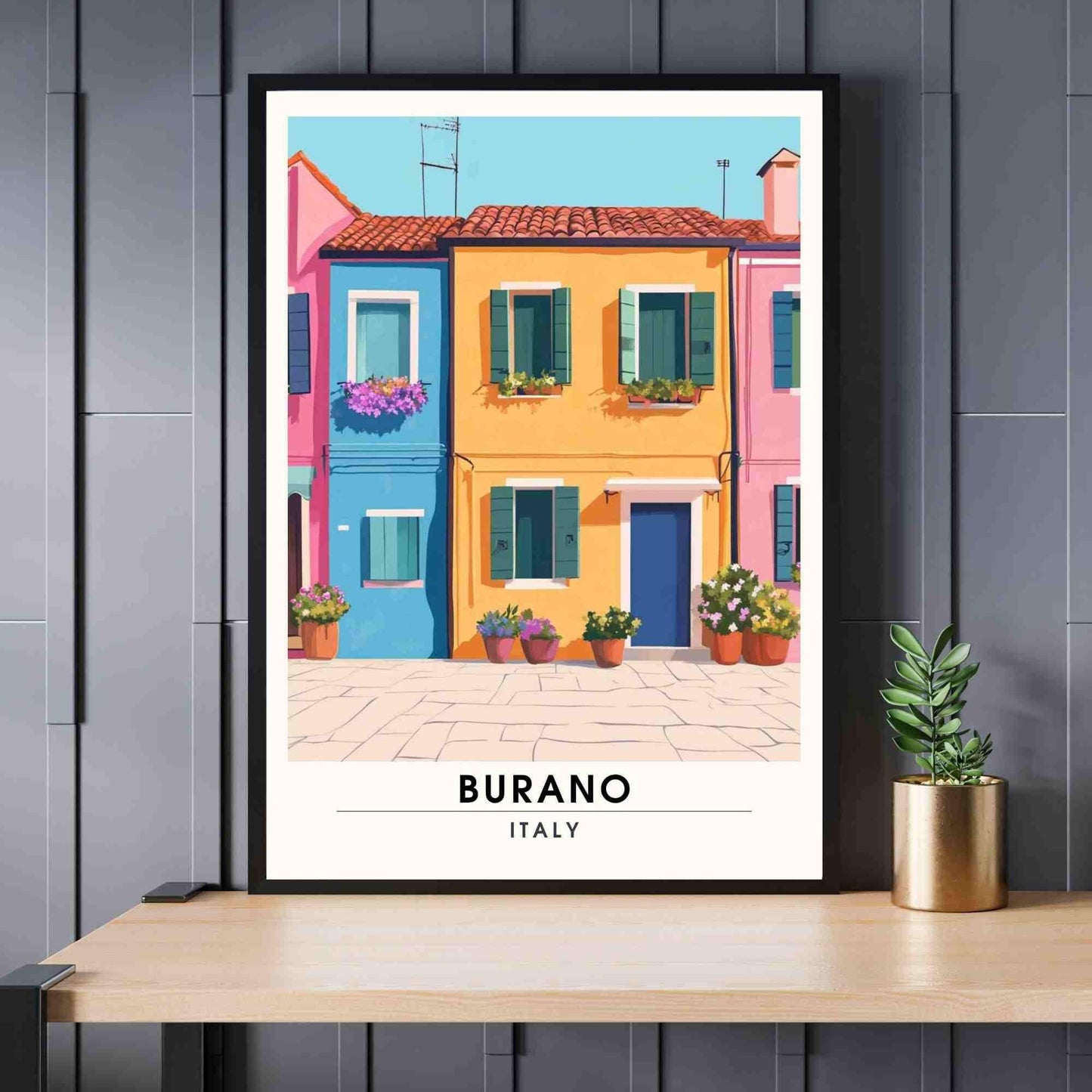 Burano Poster | Burano Print, Italy -façades of Burano