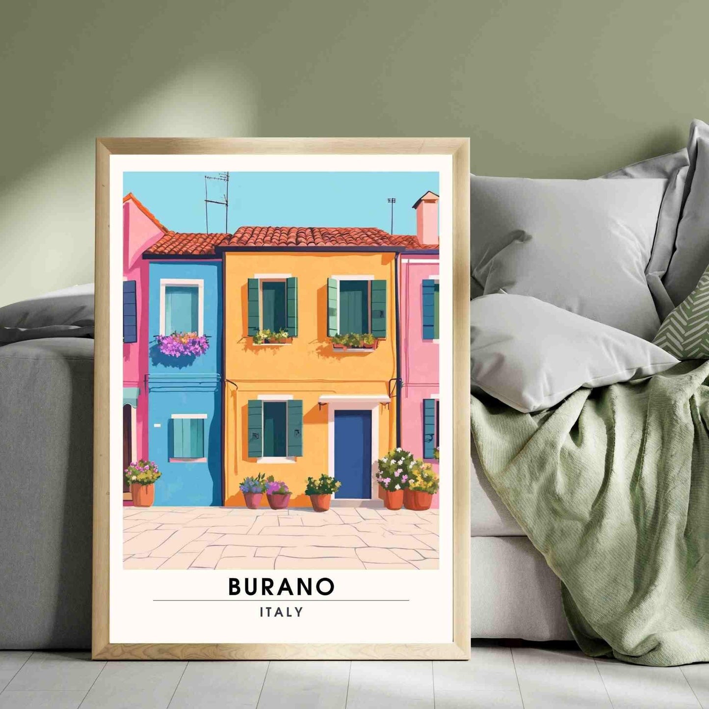 Burano Poster | Burano Print, Italy -façades of Burano