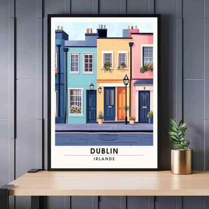 Dublin Poster | Dublin Print, Ireland - façades of Dublin