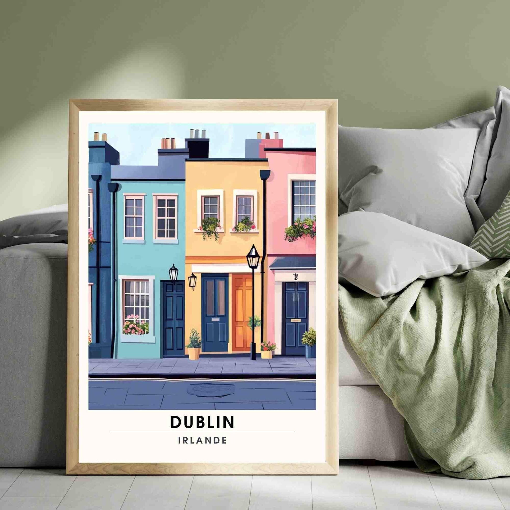 Dublin Poster | Dublin Print, Ireland - façades of Dublin