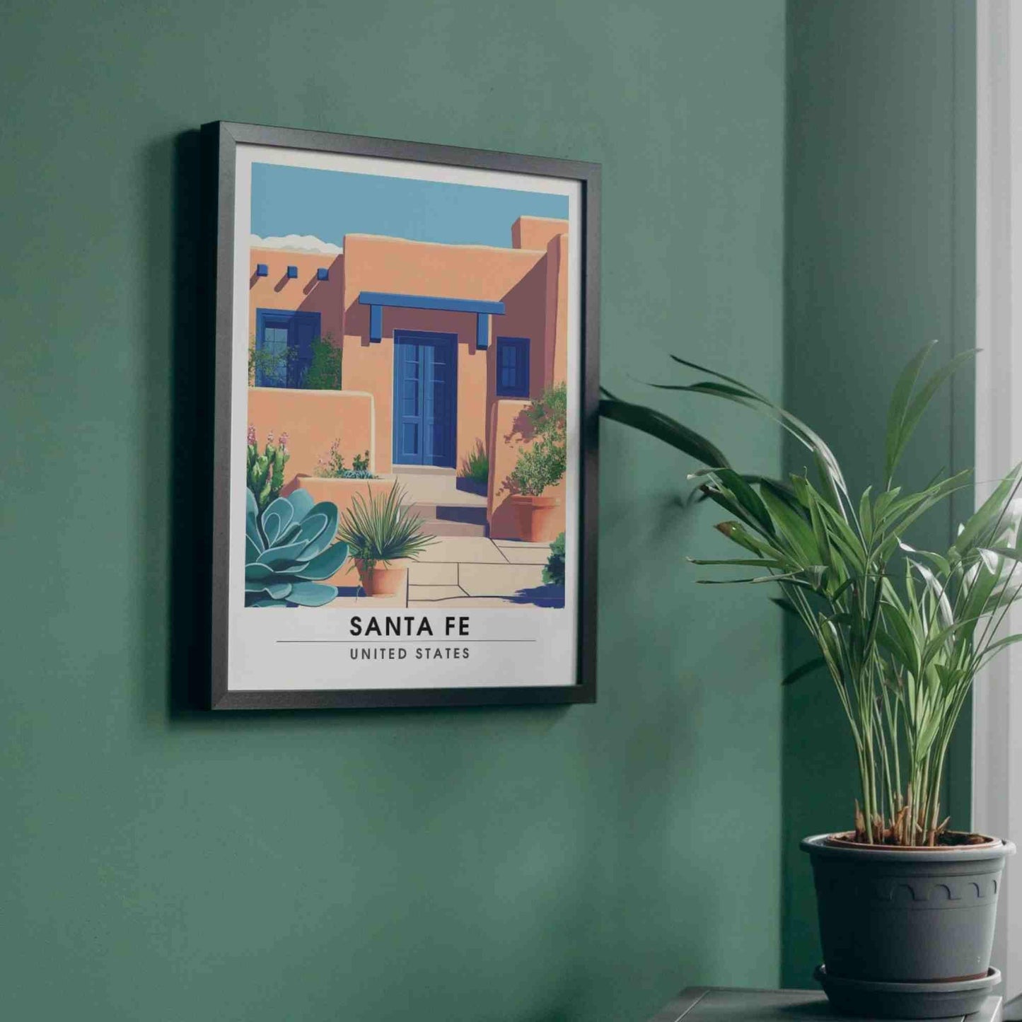 Santa Fe Poster | Santa Fe Print, USA - façades of Santa Fe