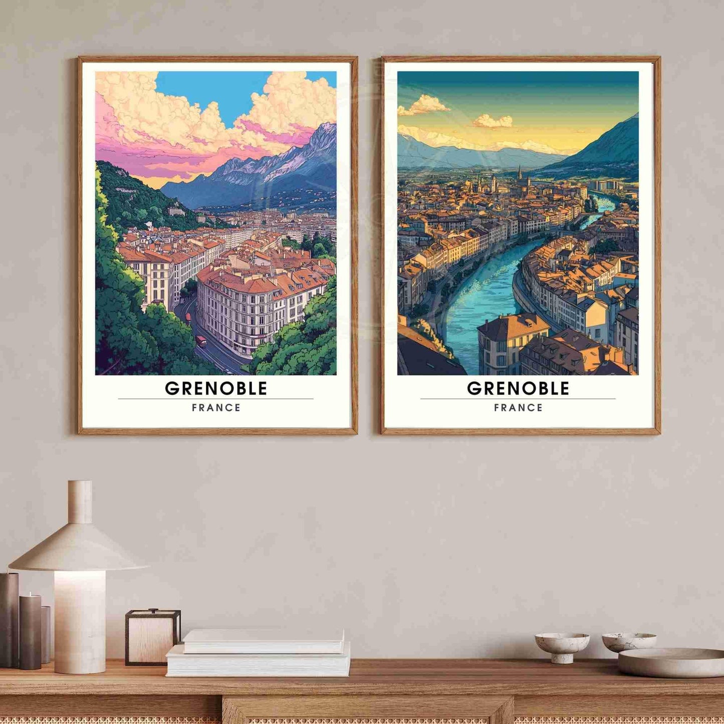 Affiche Grenoble | Impression de voyage Grenoble, France