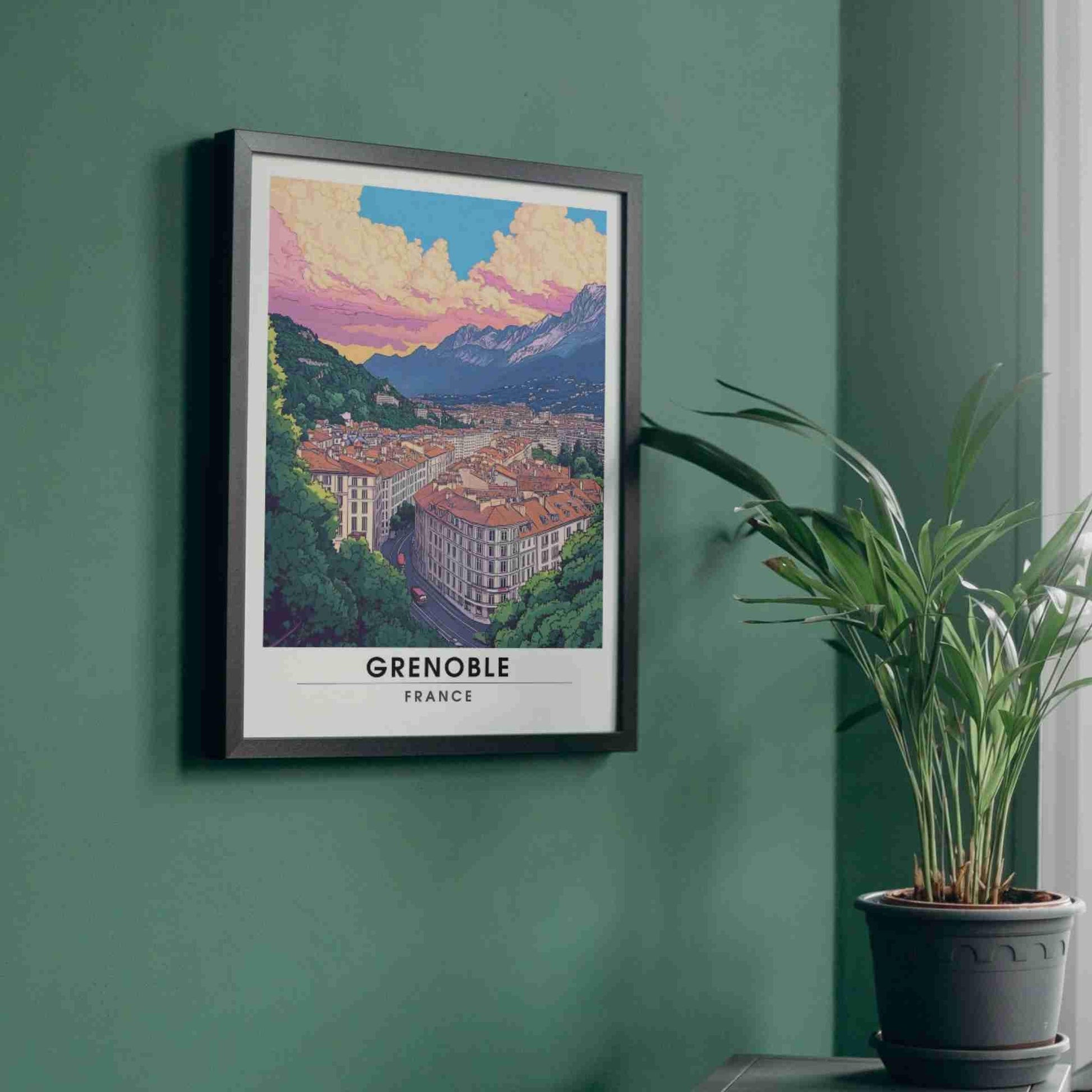 Affiche Grenoble | Impression de voyage Grenoble, France